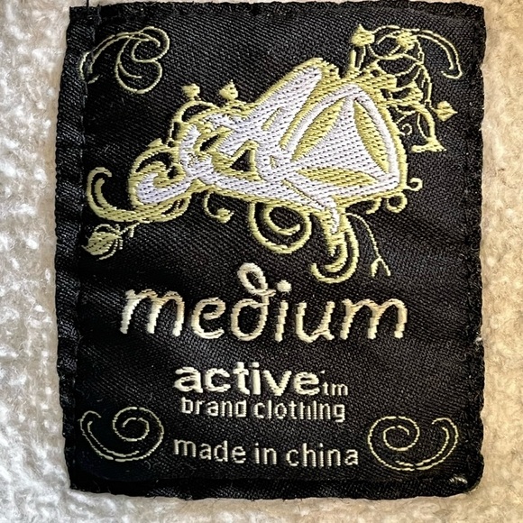 ACTIVE Men’s Gray/White Active Logo Hoodie Sweatshirt. Pocket In Front. Size M - Picture 3 of 8